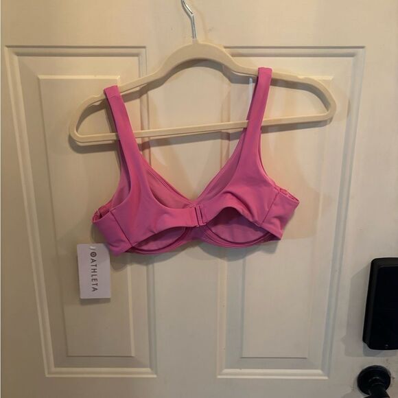 Athleta Pink V-Neck Sports Bra- Swim Top size 36 B/C - Picture 7 of 7